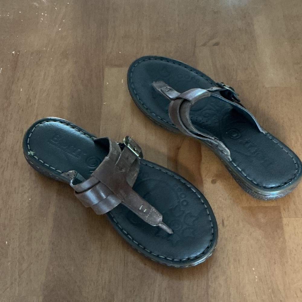 Born Dark Brown Leather Sandals